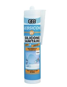 Mastic sanitaire acétique Gebsicone W Cartouche - GEB