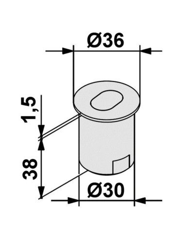 Douille de sol avec trou Oblong HAWA