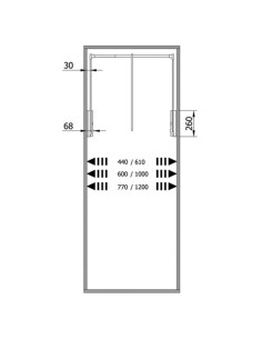 Penderie double standard Largeur réglable de 440 à 610 mm - SERVETTO 2
