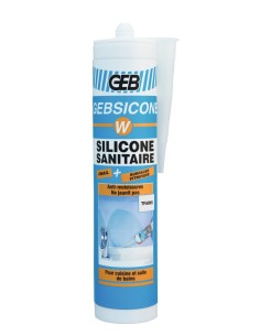 Mastic sanitaire acétique Gebsicone W Cartouche - GEB 2