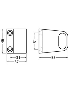 Support de tube mural Support d'extrémité 2